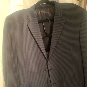 Men’s 46R Burberry Navy Pinstripe Suit